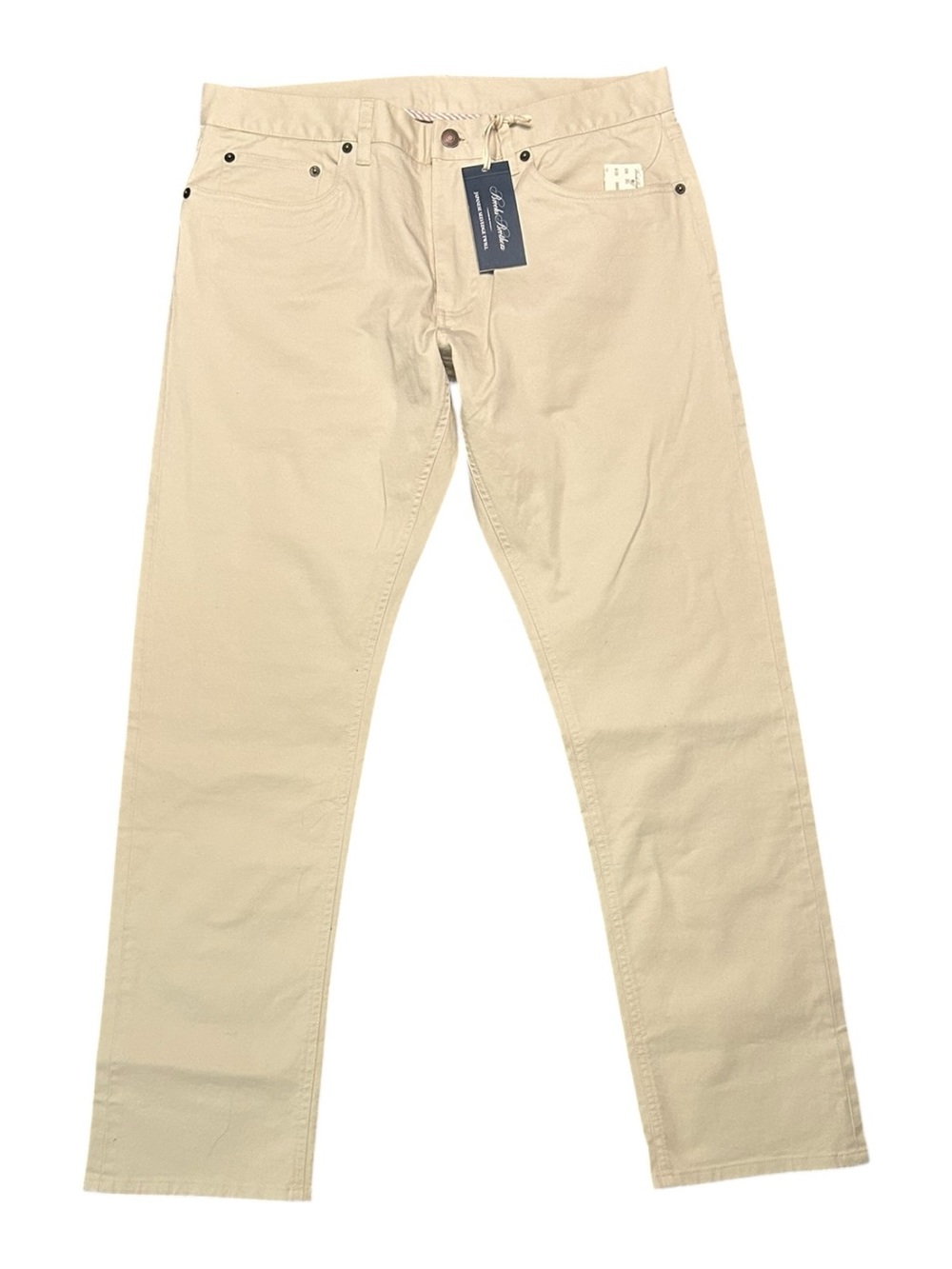 Brooks Brothers Japanese Selvedge Beige Chino Pants Size 34x30 NWT Tan Preppy